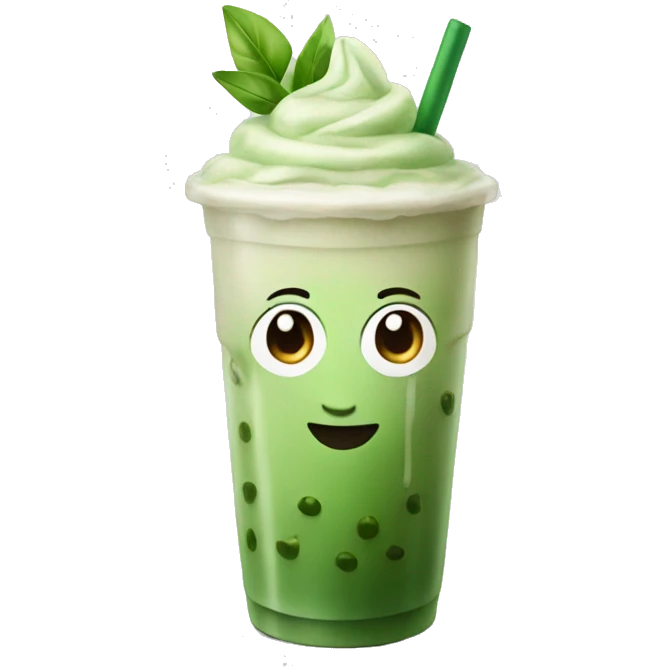 iced matcha latte  emoji