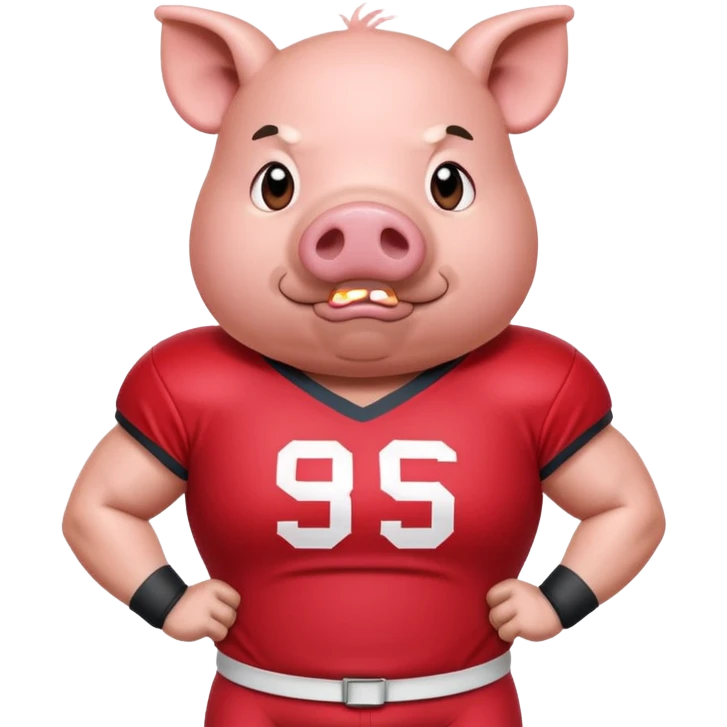 american football player pig with red jersey emoji
