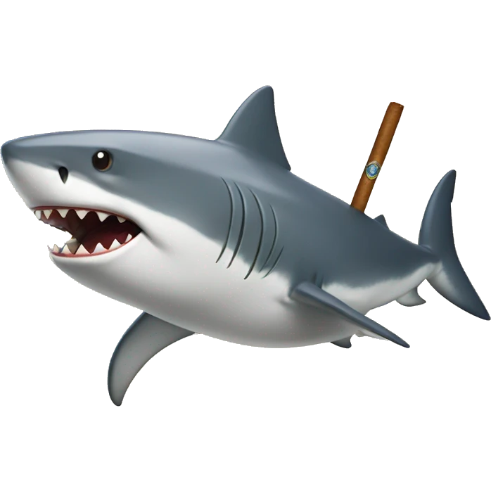 Shark with a cigar in the mouth emoji