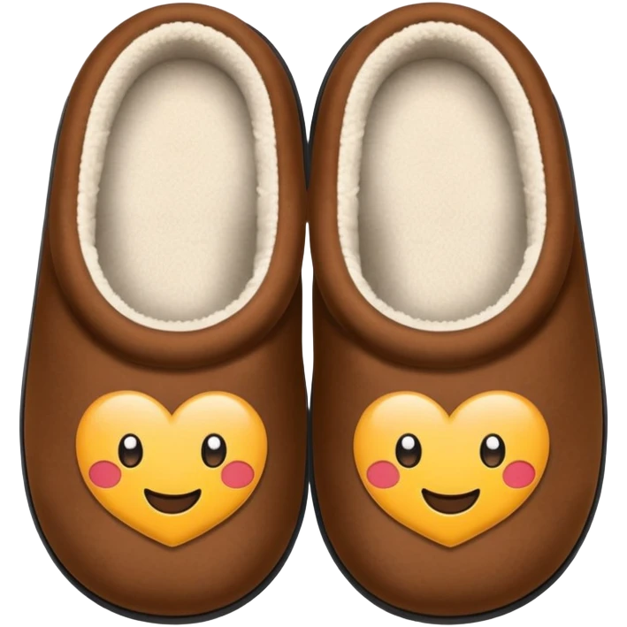 coffee brown comfortable house slippers emoji