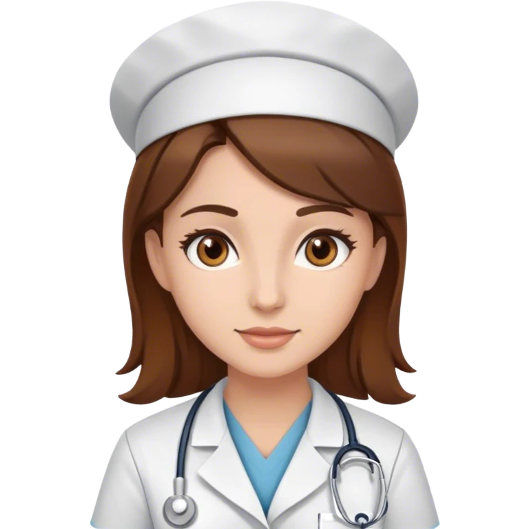 Nurse, brown hair, brown eyes emoji