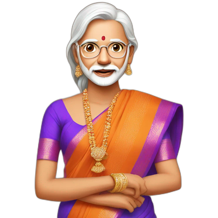 modi in saree emoji