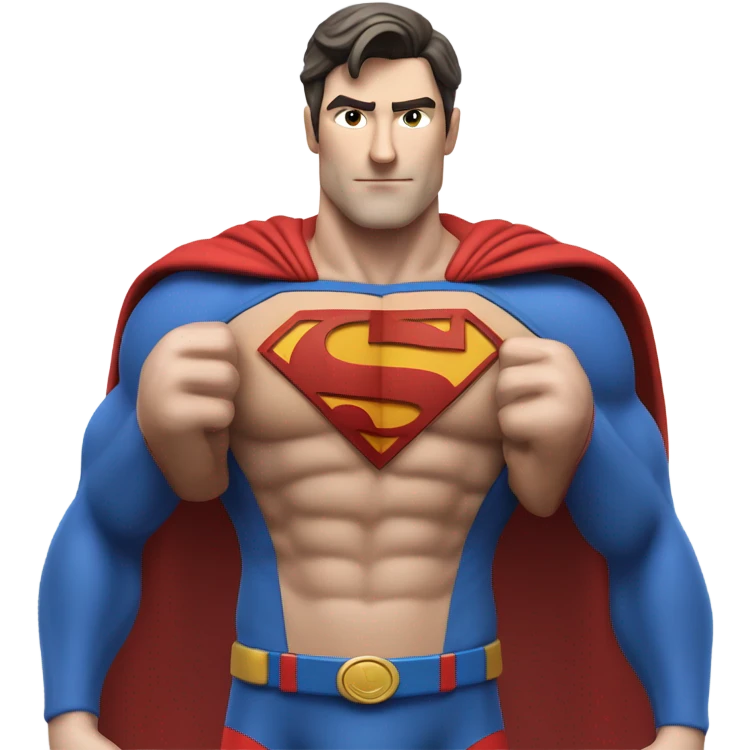 the superman with abs white man emoji