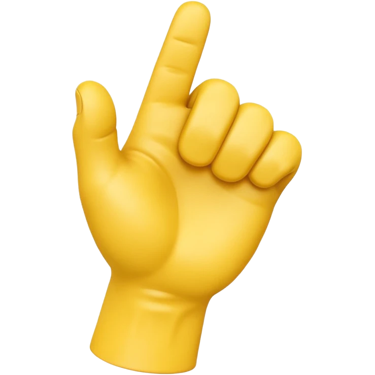 A 3D Apple-style yellow hand emoji, closed fist with thumb pointing backward over the shoulder direction, smooth rounded shape, shiny surface, clean minimal background. emoji