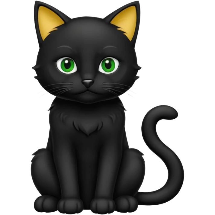 Chat noir peinture mignon assis emoji