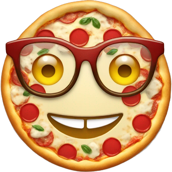 Smiling Face with pizza glasses  emoji