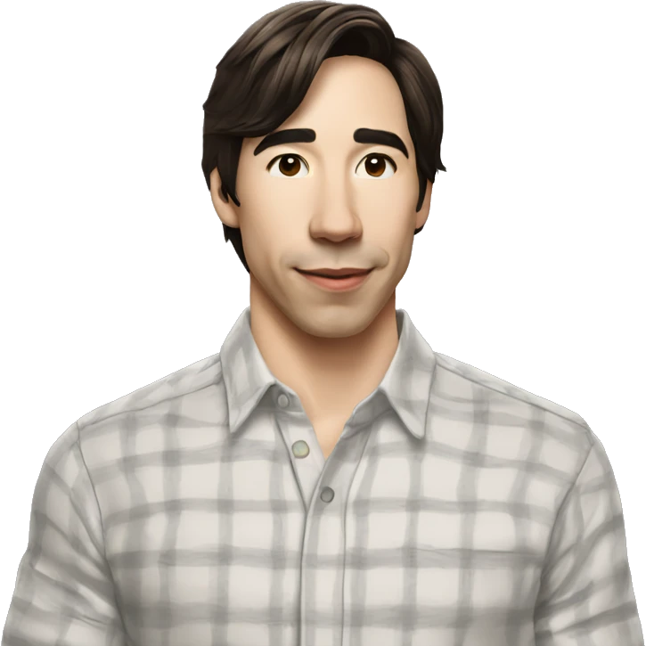 Justin Long wearing shirt emoji