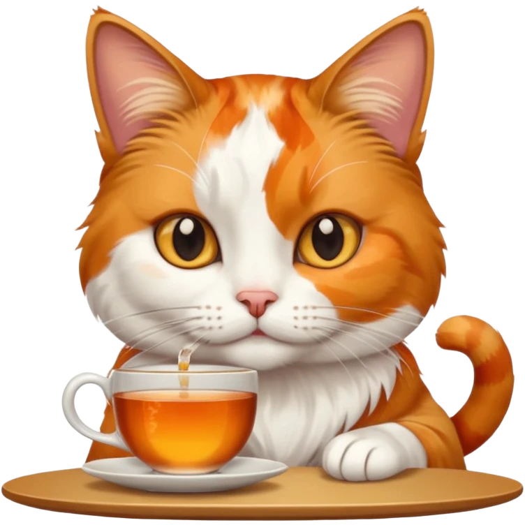Çay içen kedi emoji
