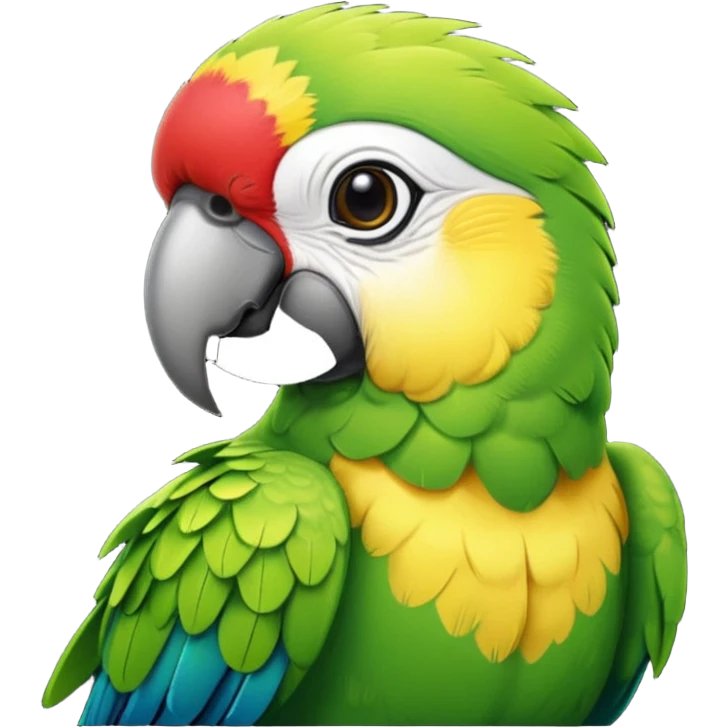 green parrot with shirt emoji