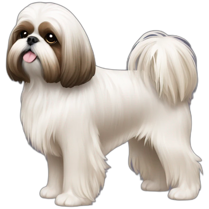 Dog Shih Tzu with long wool full-height  emoji