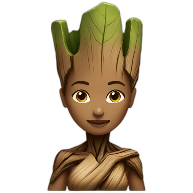 Femme avec groot emoji