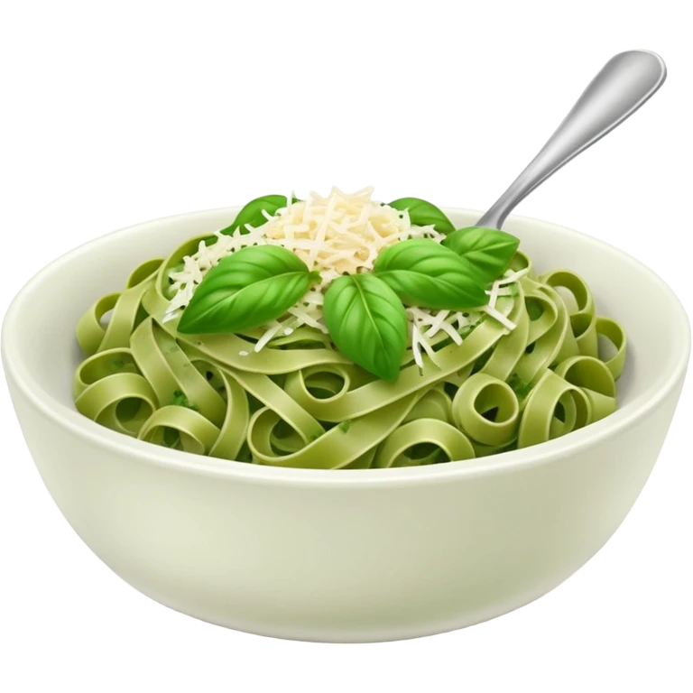 green pesto pasta in a bowl emoji