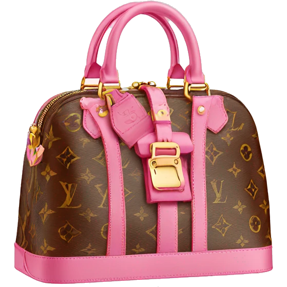 Louis Vuitton handbag with a pink strap emoji