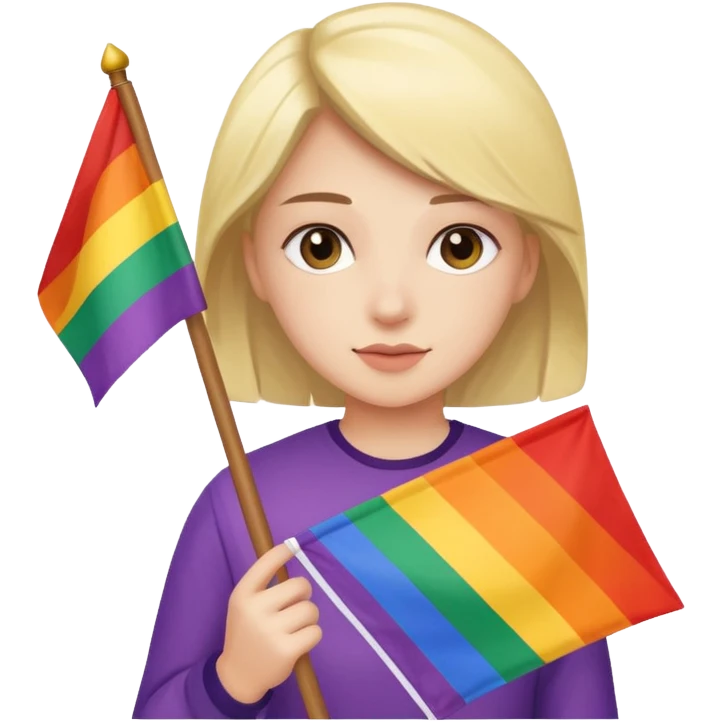 Girl with a lesbian flag emoji