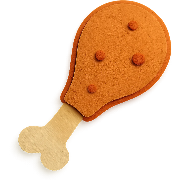 paper craft style fried chicken drumstick emoji