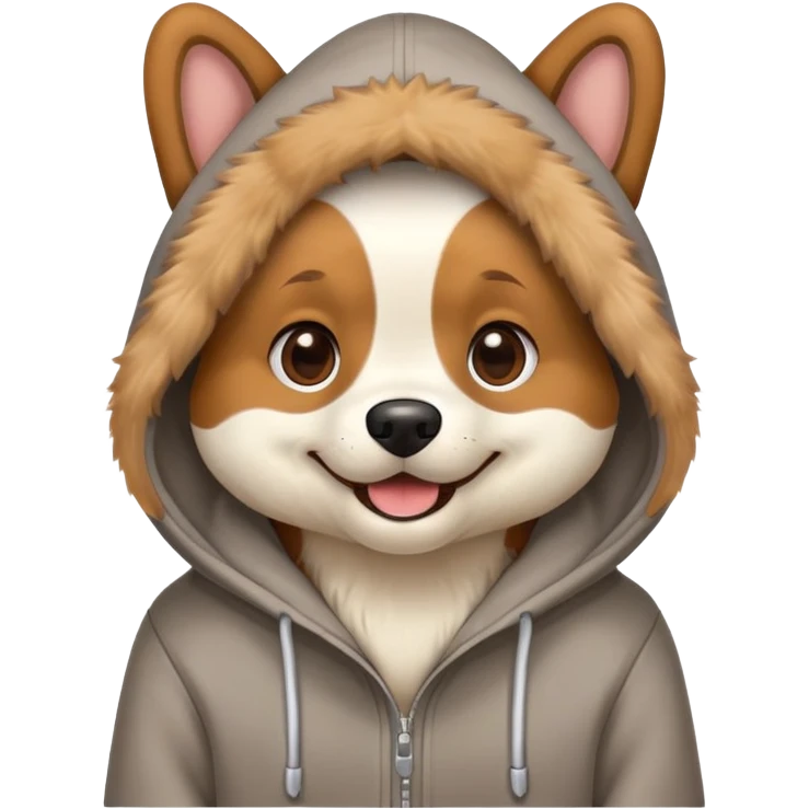 Dog wearing a hoodie  emoji