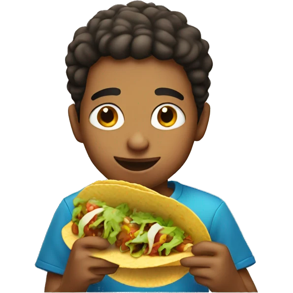 Boy eating tacos emoji