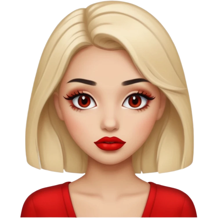 baddie pretty girl with full face makeup emoji