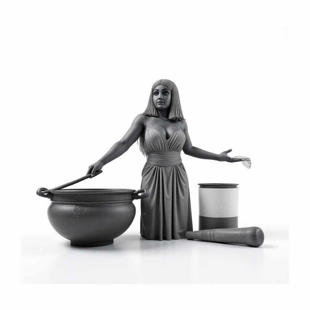 ancient Egyptian cooking scene in hieroglyphic style emoji