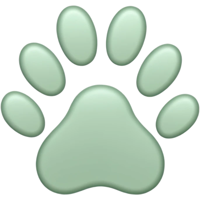 a pastel green pawprint emoji