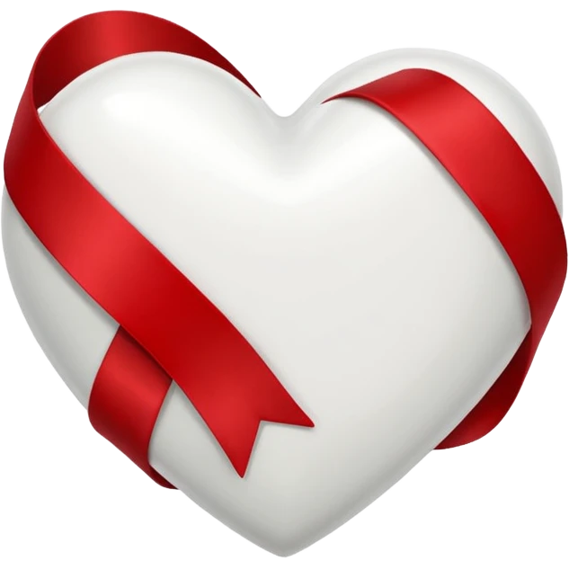 white heart with a velvet ribbon emoji