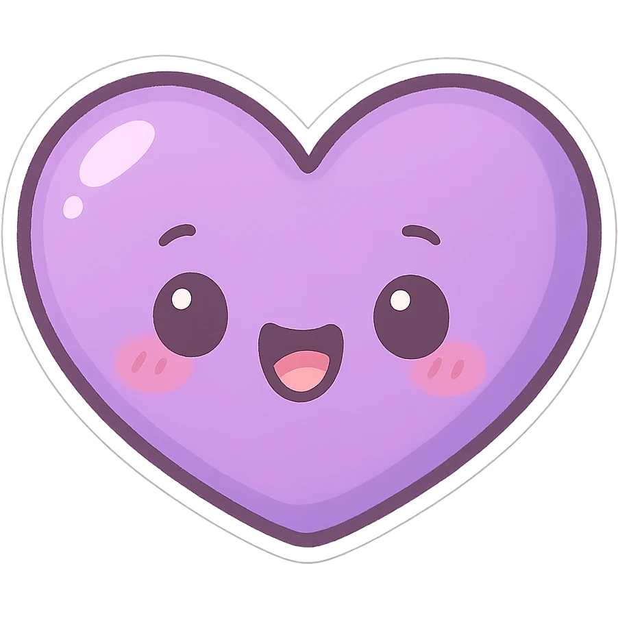 purple heart, cute and expressive emoji