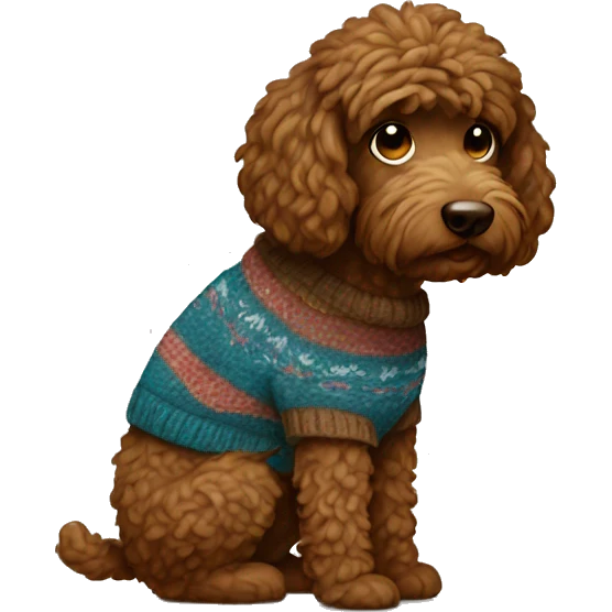 Brown doodle with a sweater emoji