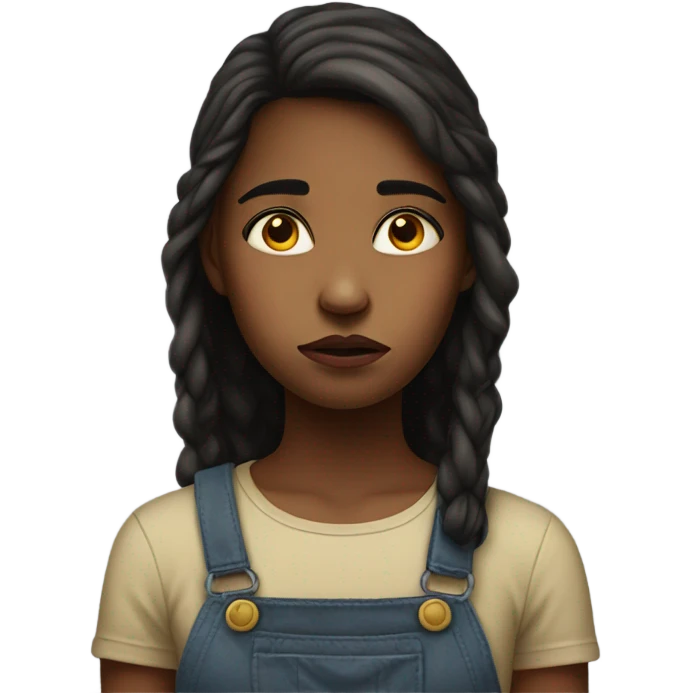 realistic portrait of girl sad emoji