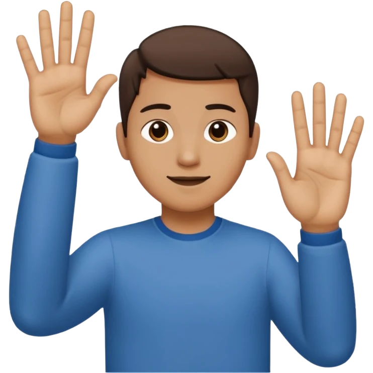 A person doing the 67 hand movement with a six on the Left hand and the seven on the right hand emoji