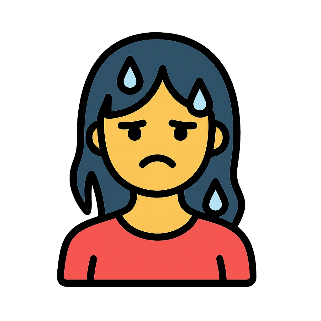 woman with dissatisfied face and wet hair emoji