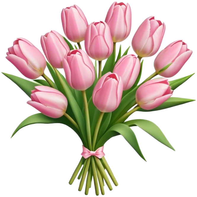 Pale pink bouquet of tulips emoji