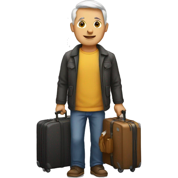 a white dad with a suitcase emoji