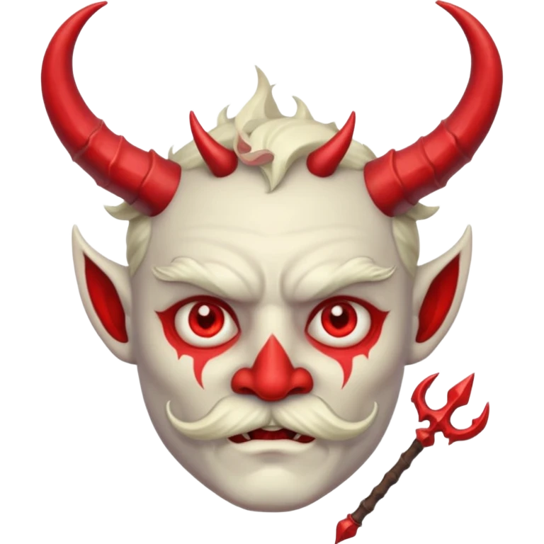 human colored demon with mustache and Trident emoji