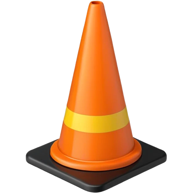 Warning Cone black emoji