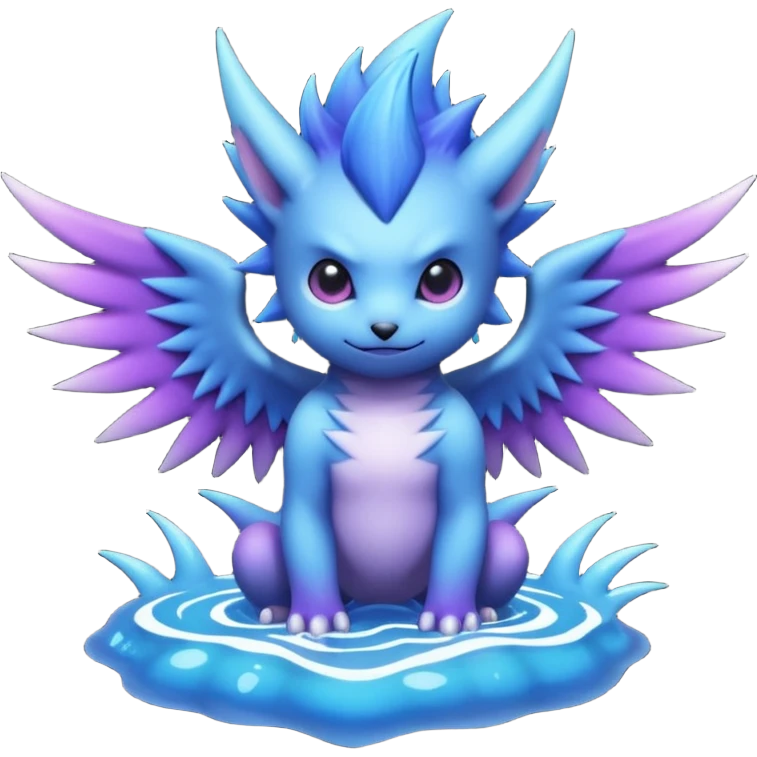 Kawaii Edgy Dark Pretty Beautiful Aesthetic Water-Gradient Fakémon-Digimon-creature emoji