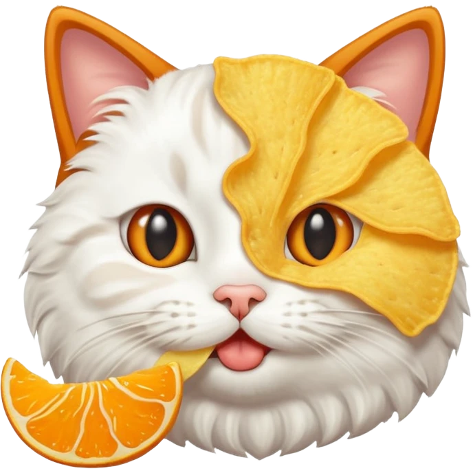 Chat qui mange du chips emoji