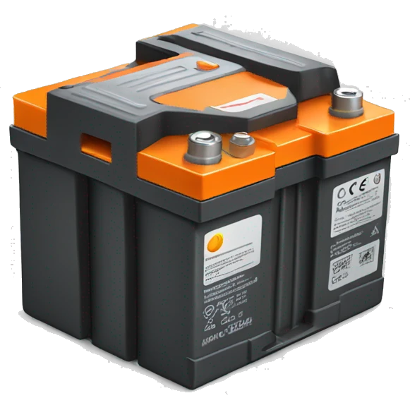 car battery with orange top front angle emoji