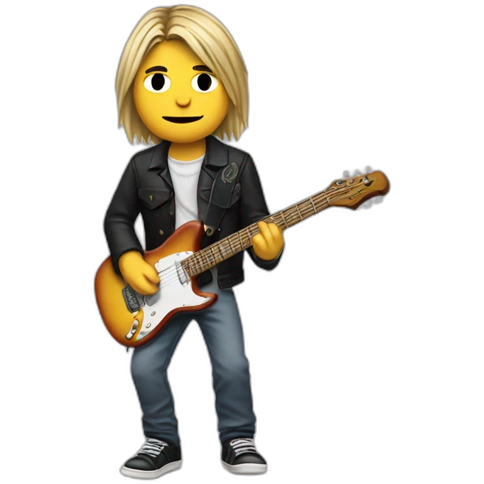 Kurt Cobain playing guitar emoji