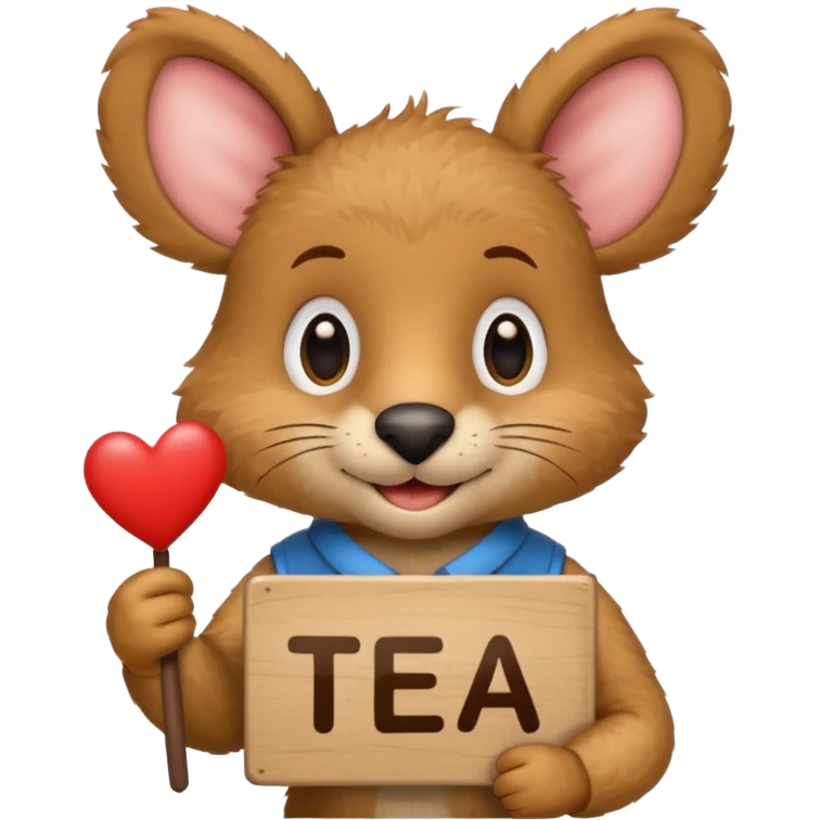 Carpincho con cartel que diga “te amo” emoji