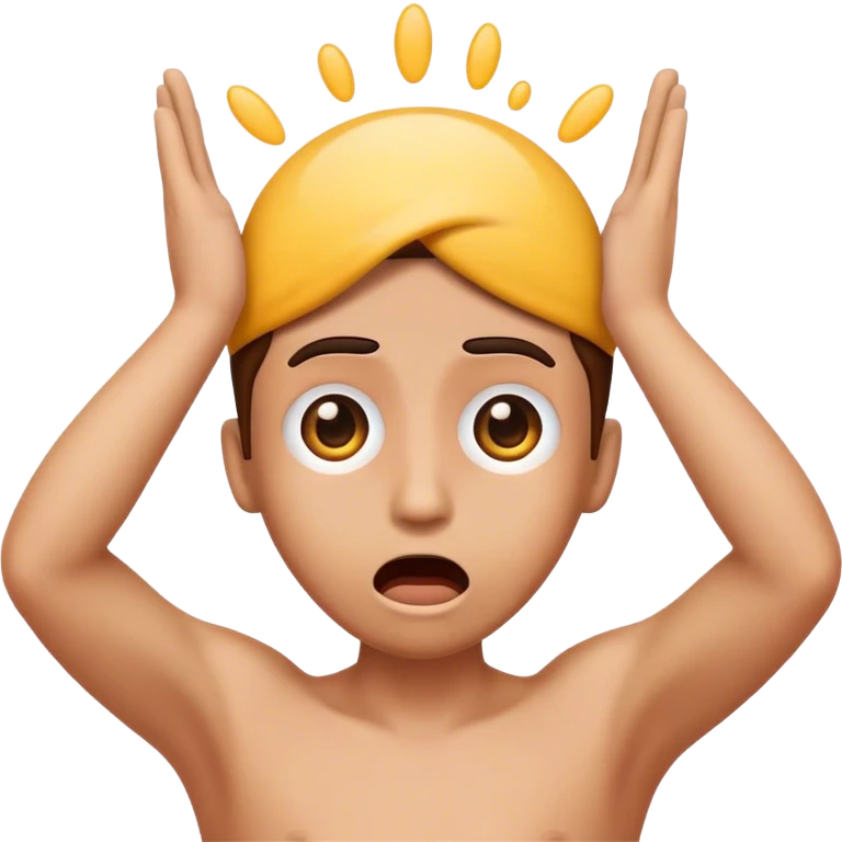 Emoji shocked with hands over head emoji