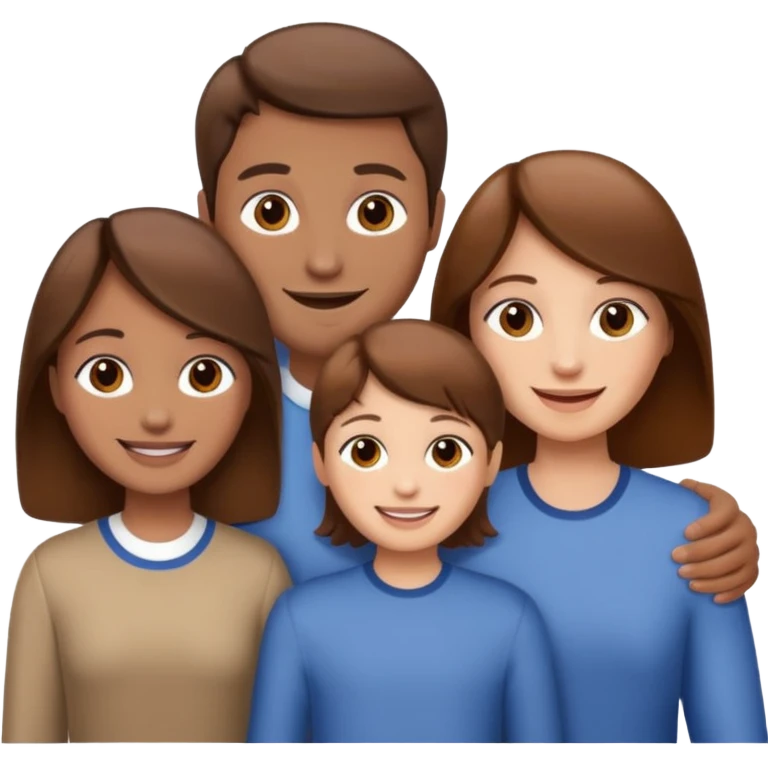 family aill white / browm hair emoji