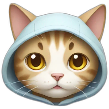 cat wearing hody emoji