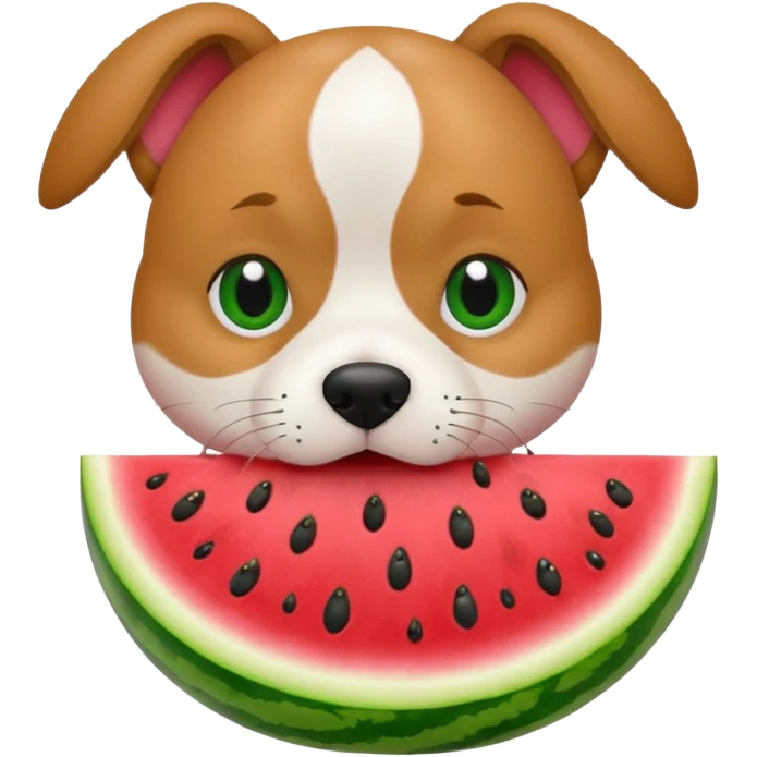 dog eating watermelon emoji