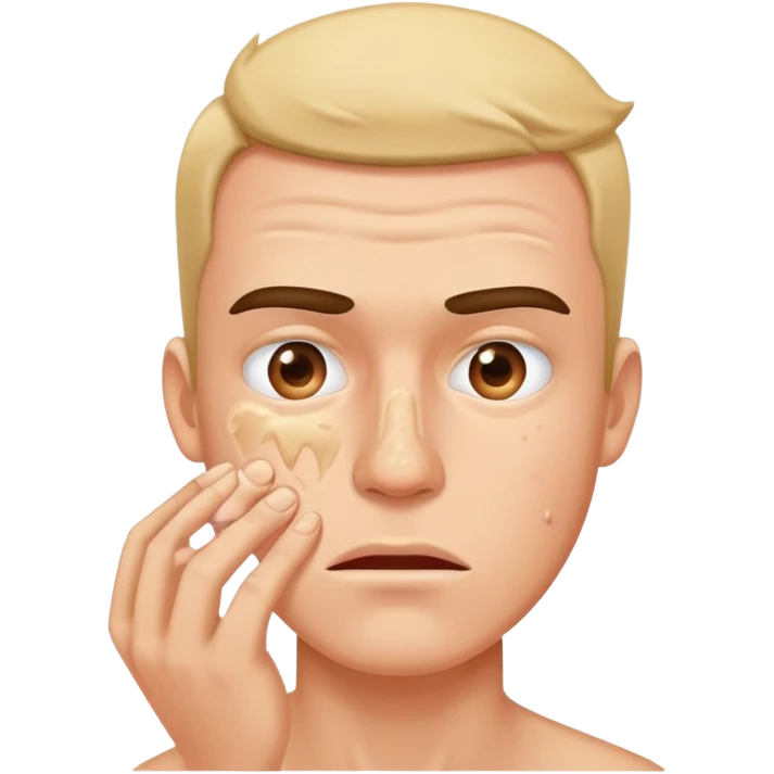 Guy popping a pimple emoji