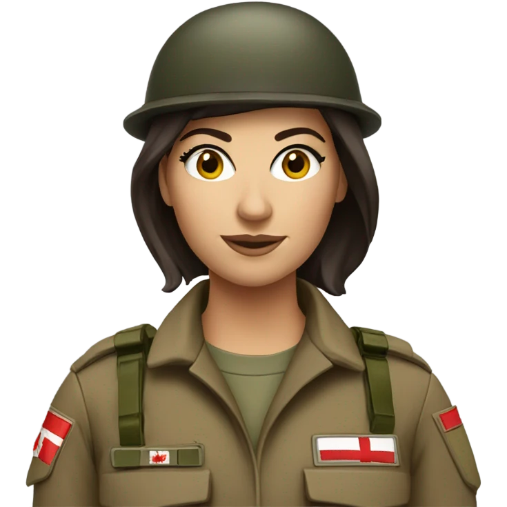 Female brunette  Canadian soldier  emoji