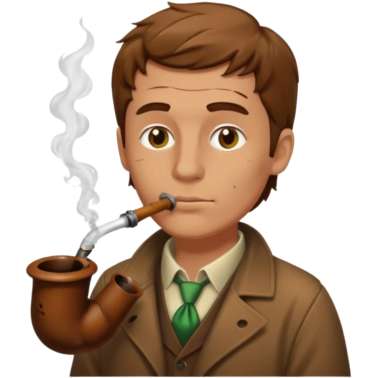 White guy smoking a pipe fashioned from a sewer drain with brown liquid overflowing emoji