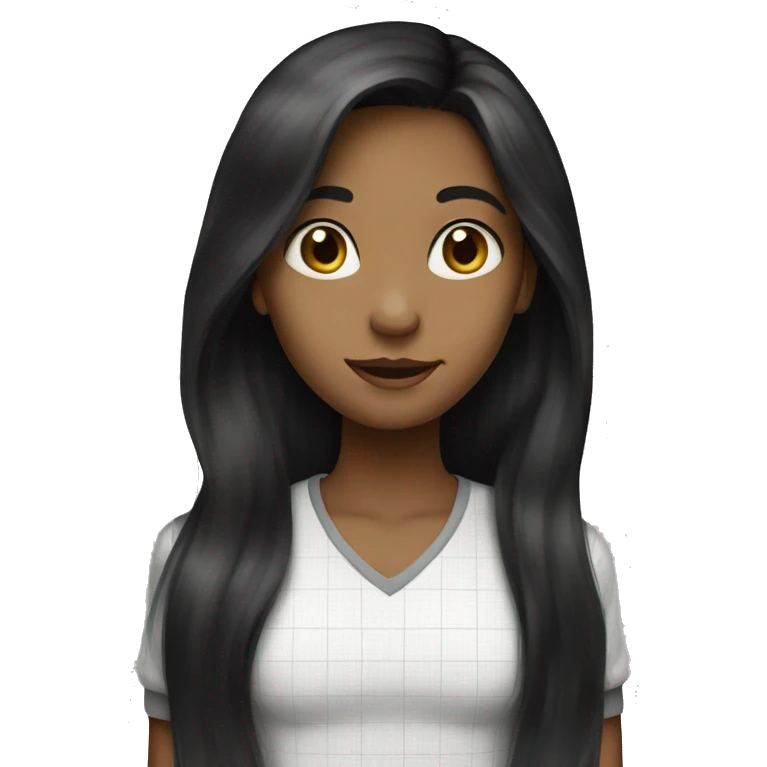 black long hair a girl loving math emoji