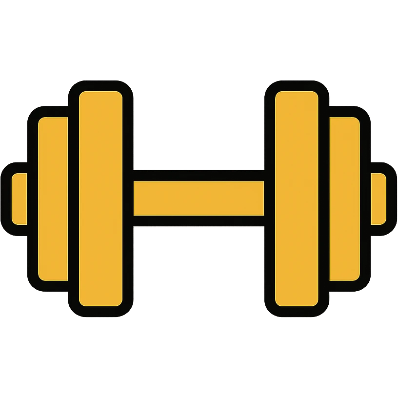 gym icon in gold and black, classic style emoji
