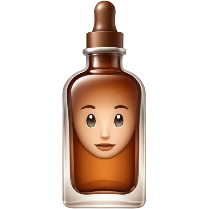 Organic cosmetic in a cristal brown bottle emoji
