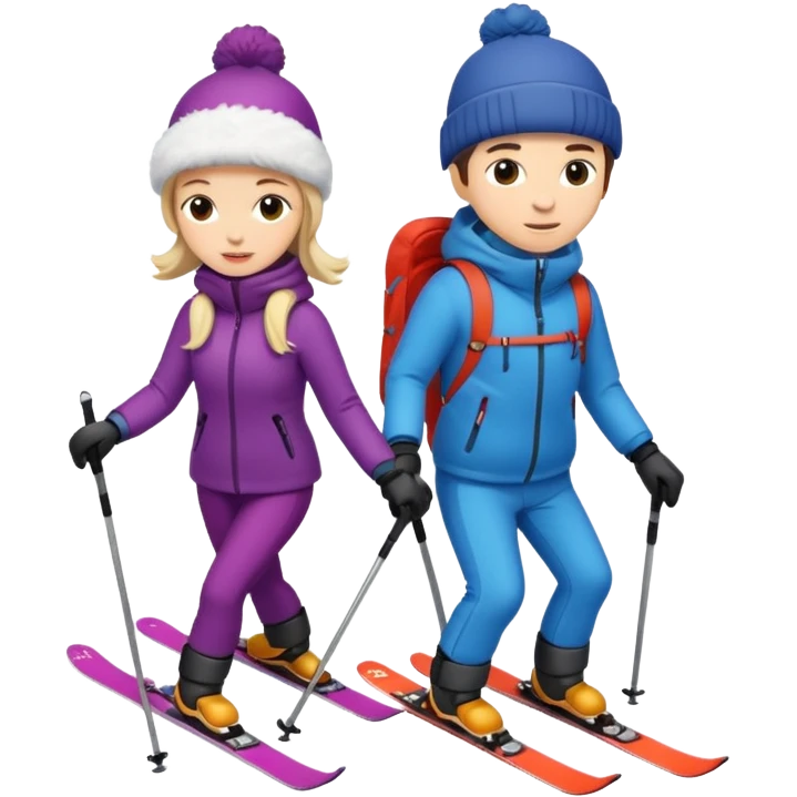 a couple skiing  emoji